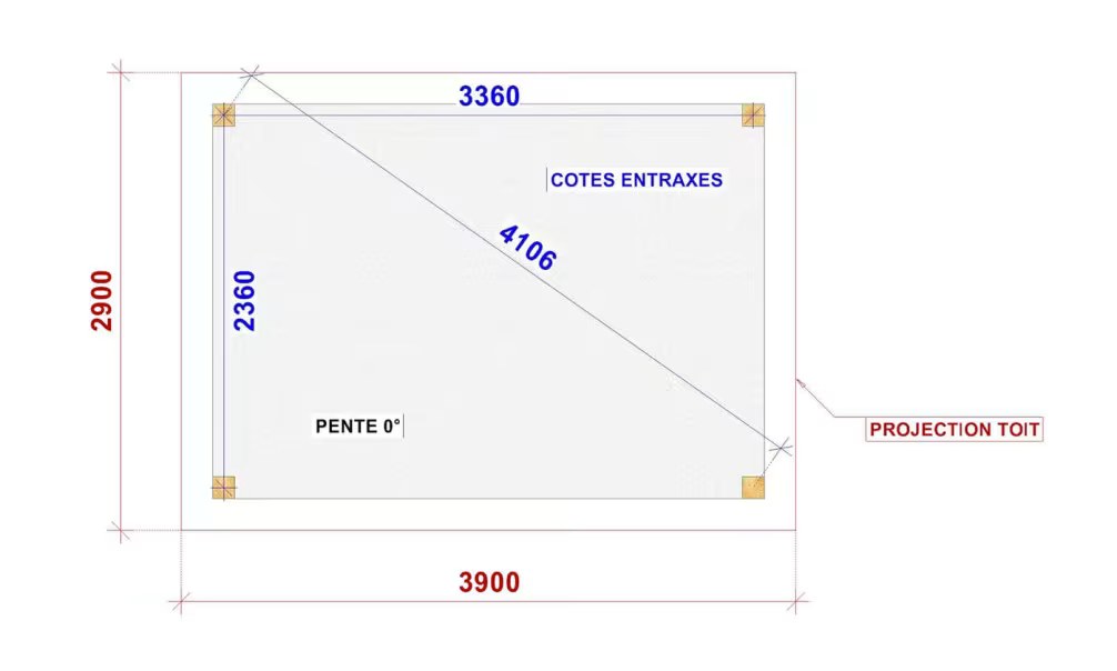 Freistehende Pergola Amaryllis, Flachdach – 3.90×2.90m – Douglasie – Bild 2