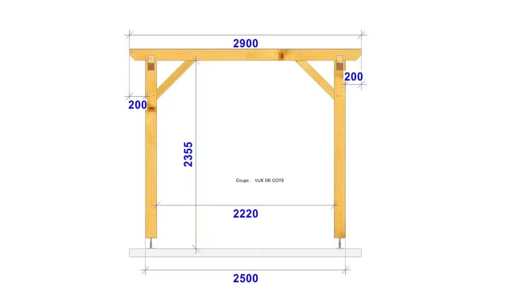 Freistehende Pergola Amaryllis, Flachdach – 3.90×2.90m – Douglasie – Bild 3