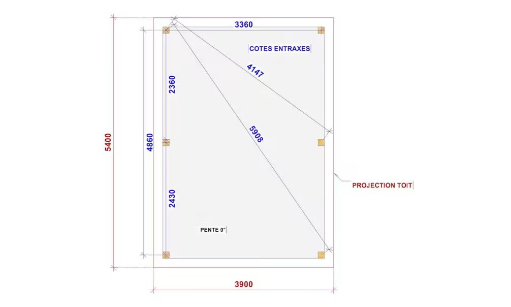 Freistehende Pergola Angelia, Flachdach – 3.90×5.40m – Douglasie – Bild 4