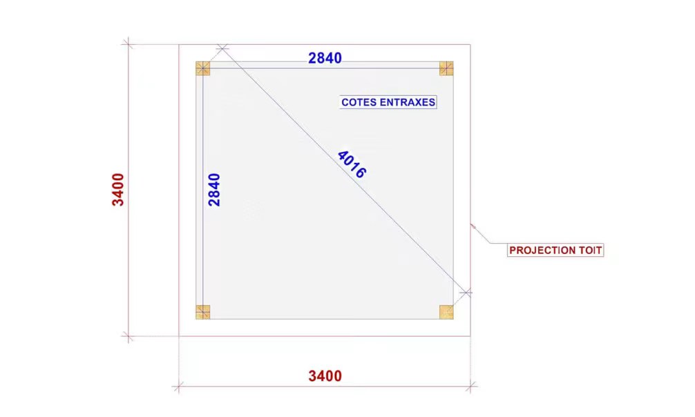 Freistehende Pergola Bergenia, Zeltdach – 3.40×3.40m – Douglasie – Bild 4