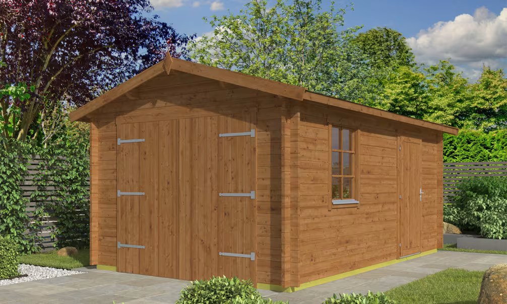 Garage LOIRE 44mm druckimprägniert – 15,3m² Innenraum