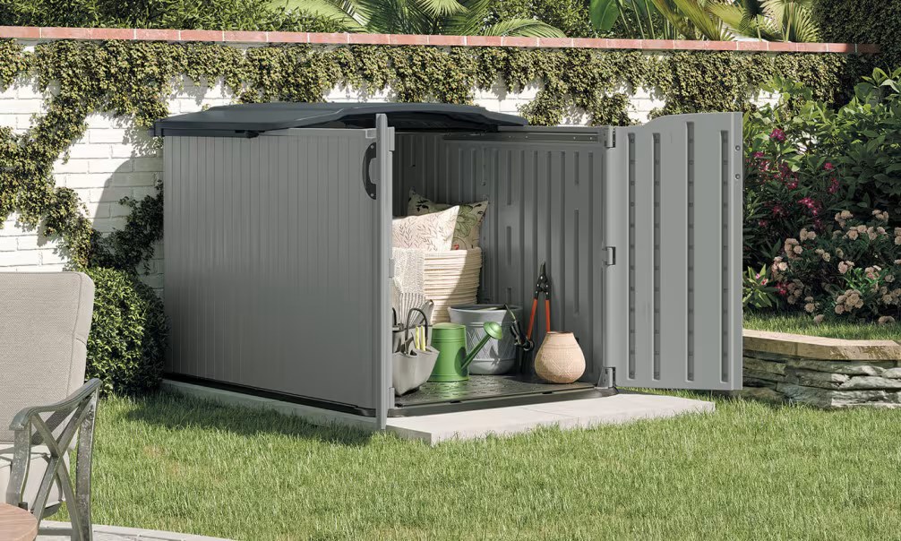 Fahrradunterstand / Multifunktions-Truhe Polyethylen 35mm Suncast SLIDETOP + Boden – Bild 2