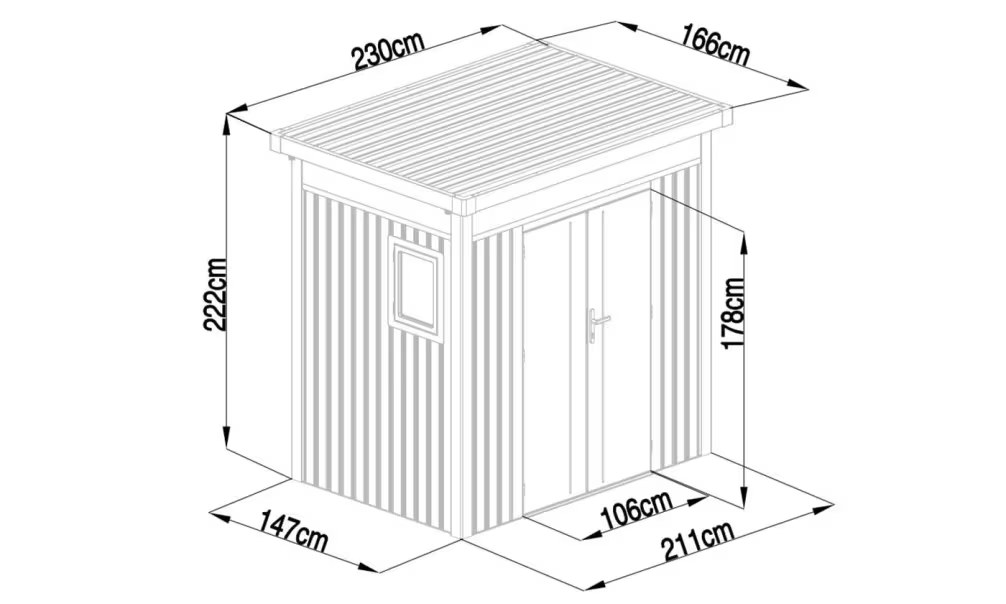 Metall-Gartenhaus Anna A – 230x166cm Außenmaß – Bild 2