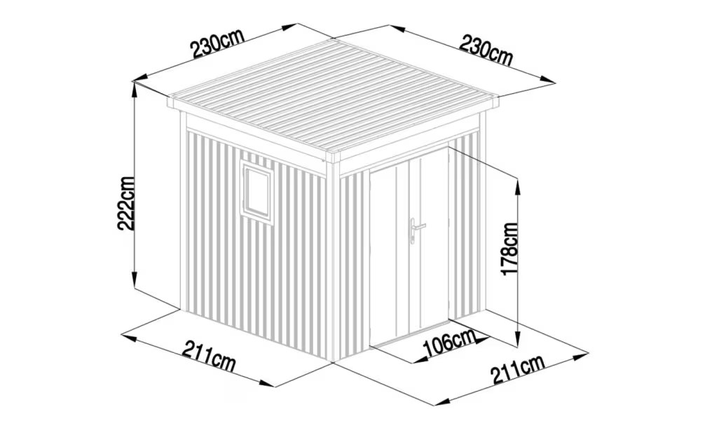 Metall-Gartenhaus Anna B – 230x230cm Außenmaß – Bild 2