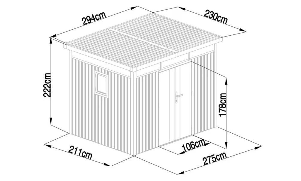 Metall-Gartenhaus Anna C – 294x230cm Außenmaß – Bild 2