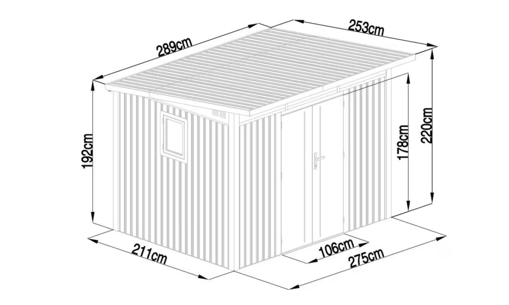 Metall-Gartenhaus Alex C – 290x251cm Außenmaß – Bild 2