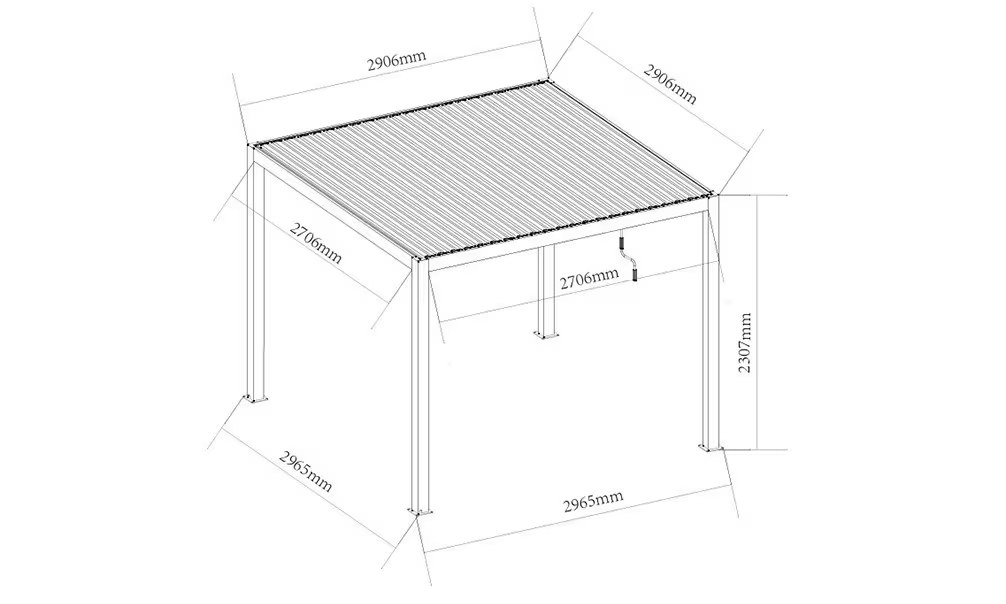 Manuelle bioklimatische Aluminium-Pergola Chenonceau 3x3m 33N anthrazit – Bild 2