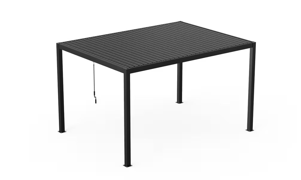 Manuelle bioklimatische Aluminium-Pergola Chenonceau 4x3m 34N anthrazit