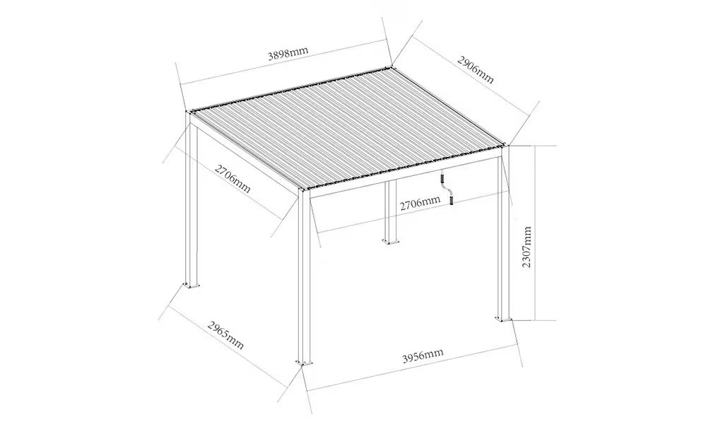 Manuelle bioklimatische Aluminium-Pergola Chenonceau 4x3m 34N anthrazit – Bild 3