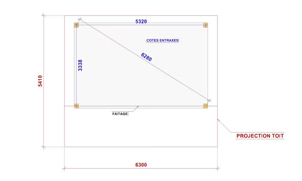 Holz-Doppelcarport Ixora Satteldach 6.30×5.41m Fichte – Bild 4