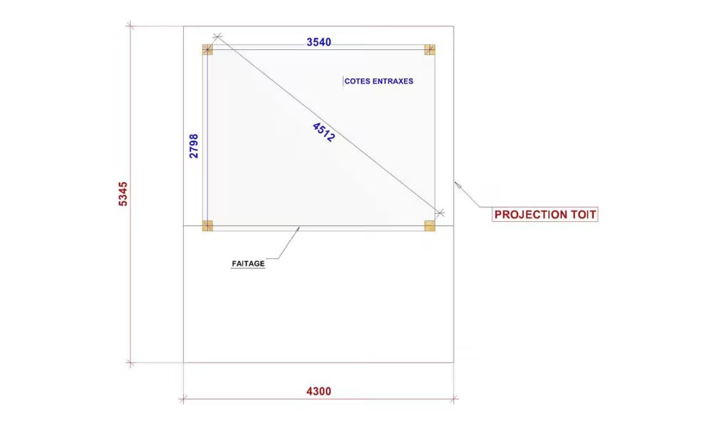 Carport Pardines Satteldach 4.30×5.34m Fichte – Bild 4