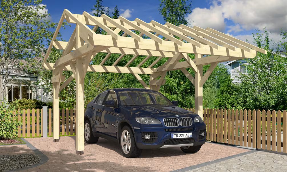 Carport Pardines Satteldach 4.30×5.34m Fichte