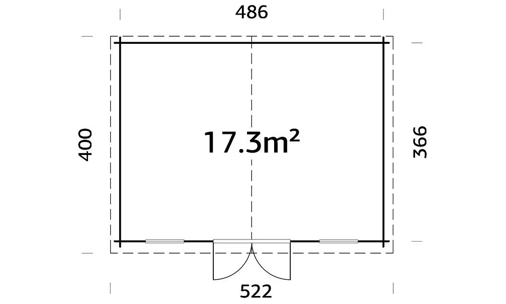 Gartenhaus Nonza – kesseldruckimprägniert CL3 – 28 mm – 17,3m² Innenraum – Bild 2