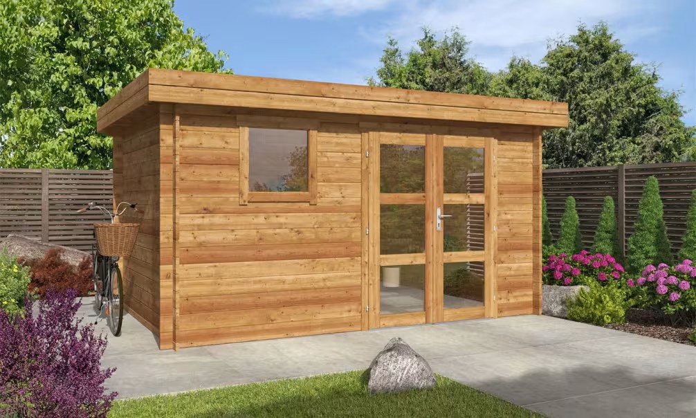 Gartenhaus CAMBIA 9 34mm druckimprägniert – 8,94m² Innenraum 390x240cm