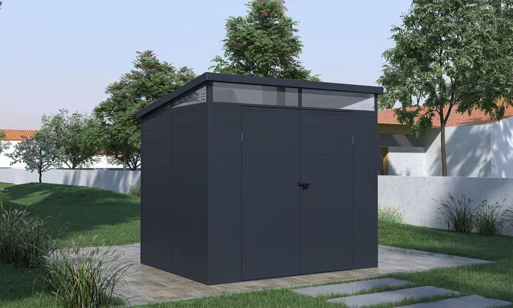 Gartenhaus aus Kunstharz Toya-B 4,57m² Anthrazit Pultdach