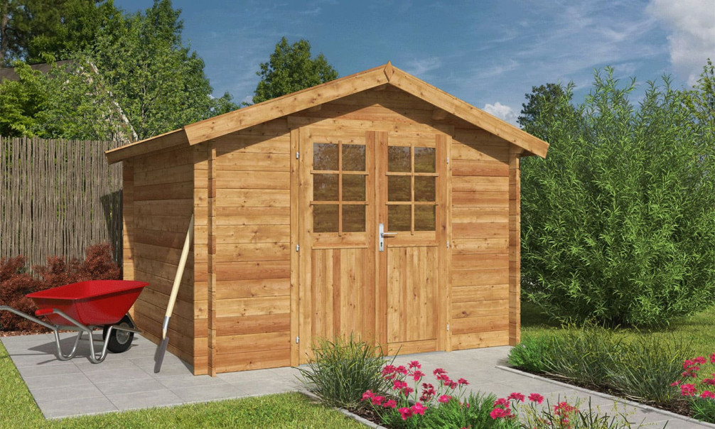 Gartenhaus BALISTRA 7 kesseldruckimprägniert 34 mm – 6.37m² Innenraum 280×240 cm