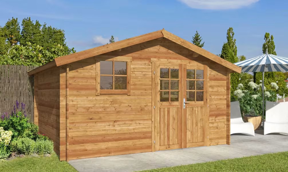 Gartenhaus BALISTRA 11 kesseldruckimprägniert 34 mm – 11.24m² Innenraum 390×300 cm
