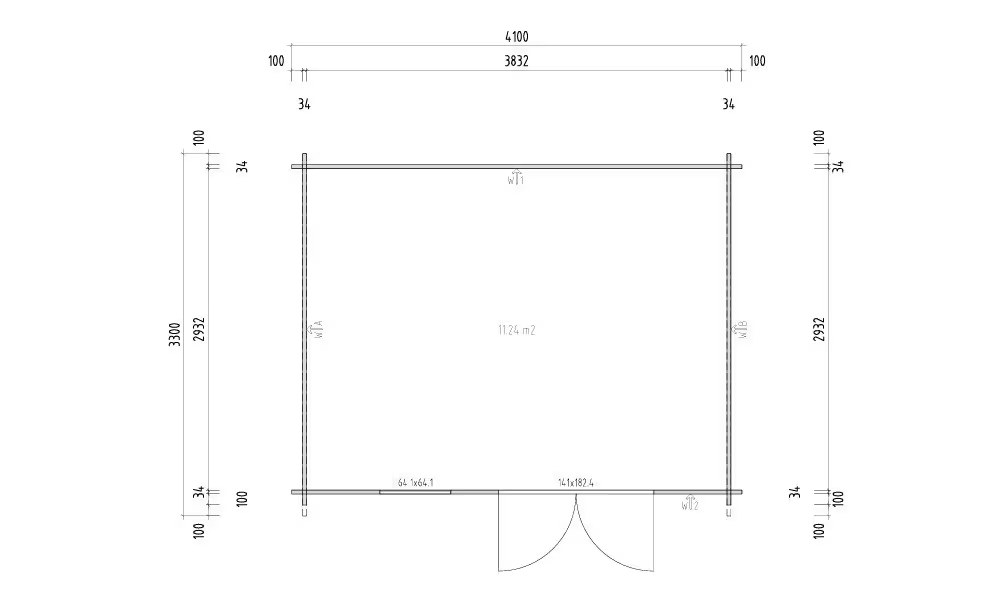 Gartenhaus BALISTRA 11 kesseldruckimprägniert 34 mm – 11.24m² Innenraum 390×300 cm – Bild 2