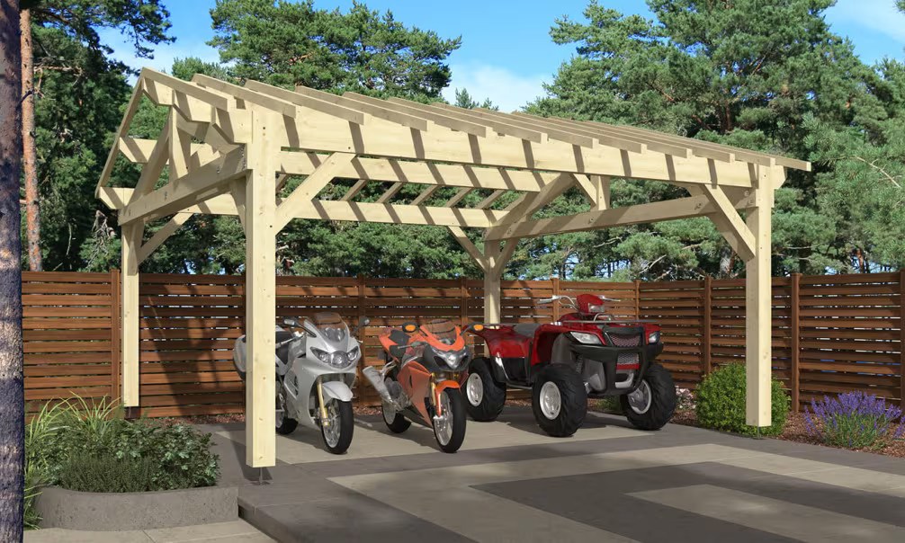 Carport Cosmos Satteldach 5.50×5.50m Fichte