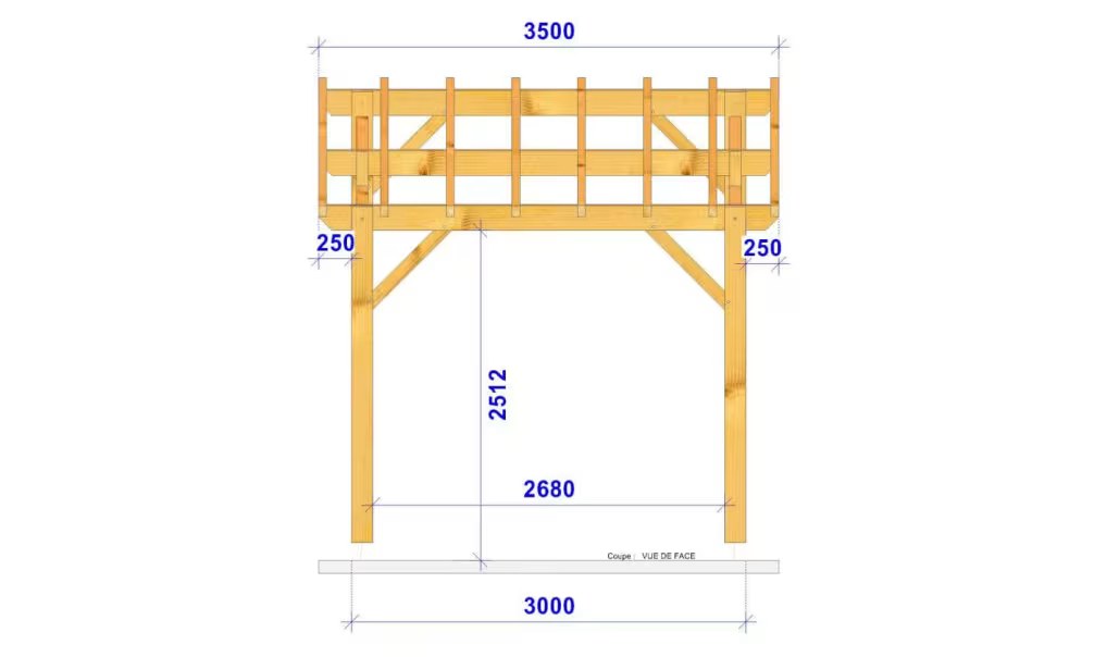 Carport Decumaria Satteldach 3.50×6.50m Fichte – Bild 2