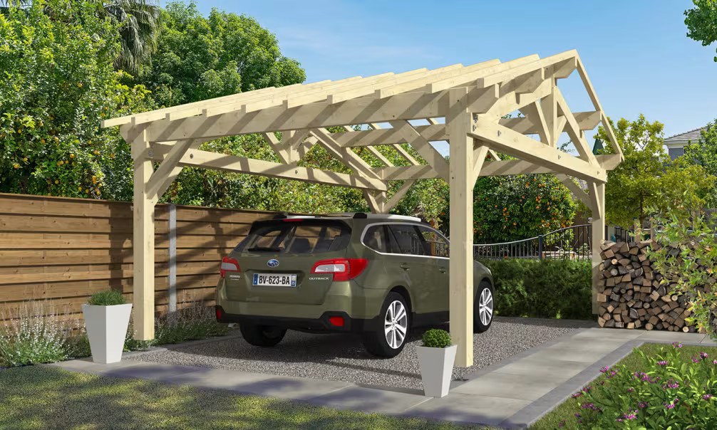 Carport Freesia Satteldach 4.50×6.50m Fichte