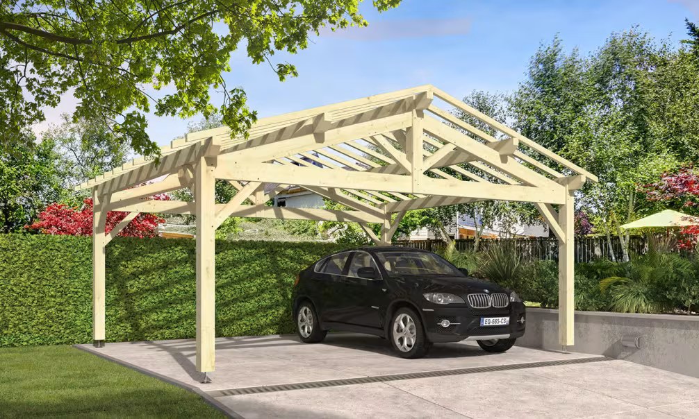 Carport Gardenia Satteldach 6.50×5.50m Fichte