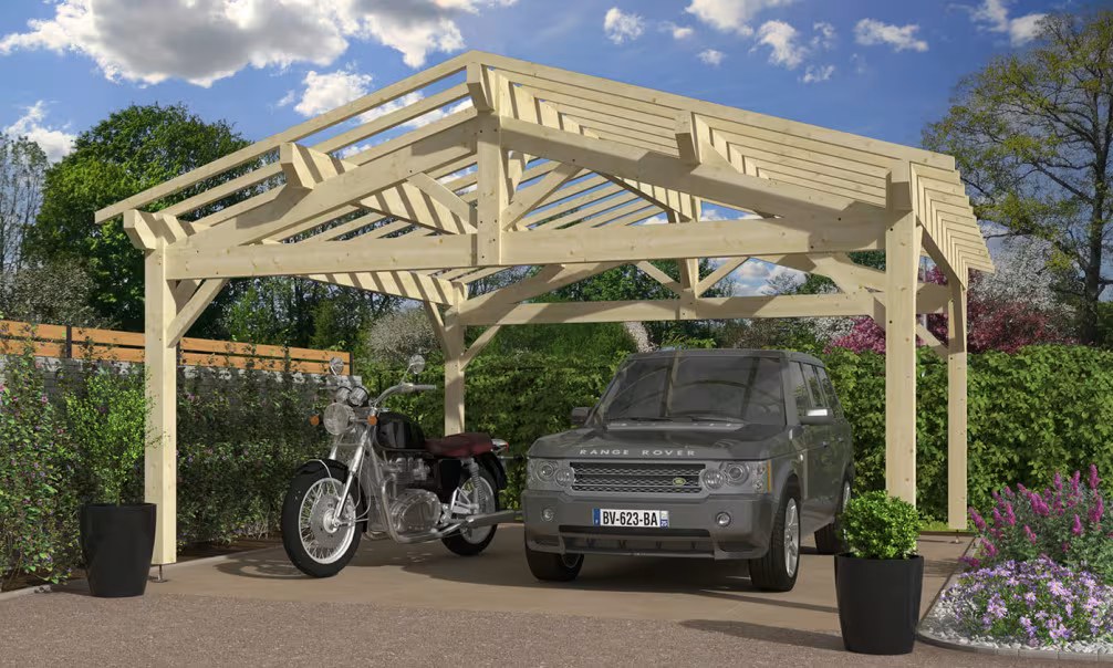 Carport Hortensia Satteldach 6.00×6.00m Fichte