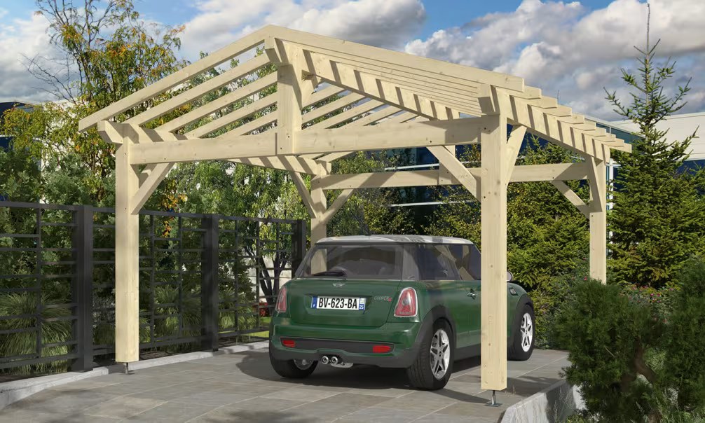 Carport Mimosa Satteldach 4.50×4.50m Fichte