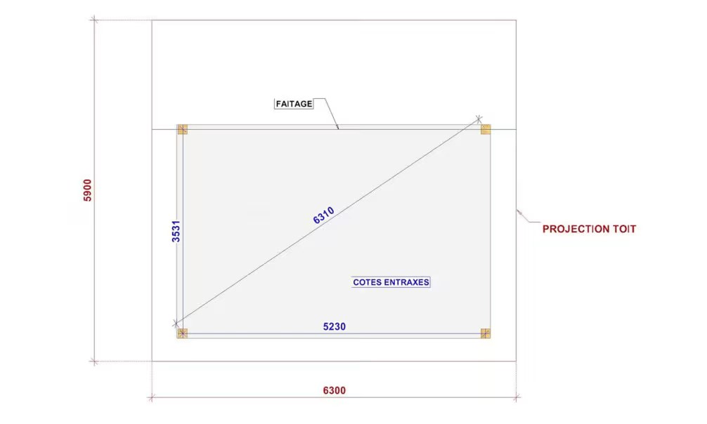 Holz-Doppelcarport Rimat Satteldach 6.30×5.90m Douglasie – Bild 2