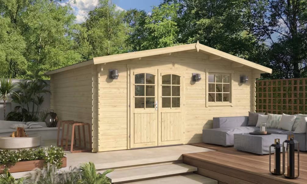 Gartenhaus Londres 34mm - 18,3m² Innenraum 485x390 cm