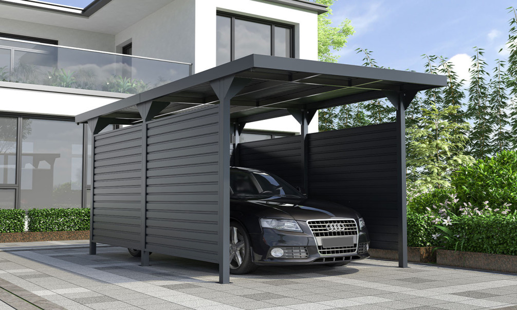 Zusätzliche Wände aus verzinktem Stahl 0,4mm für Carport Georges
