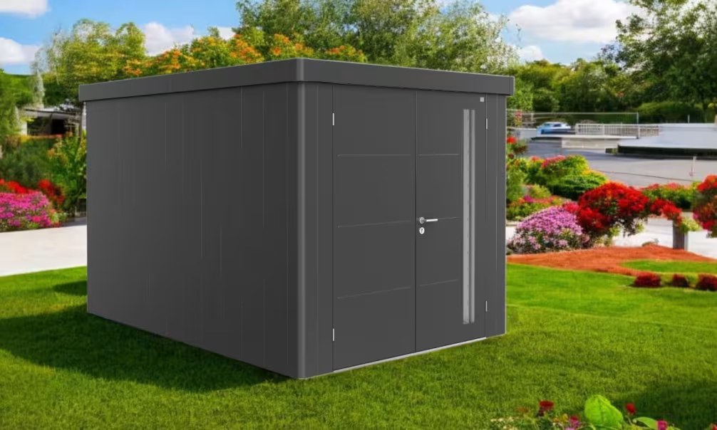 Metall-Gartenhaus Neo 4B Biohort – 236x348x222cm – 2 Türen – Bild 3