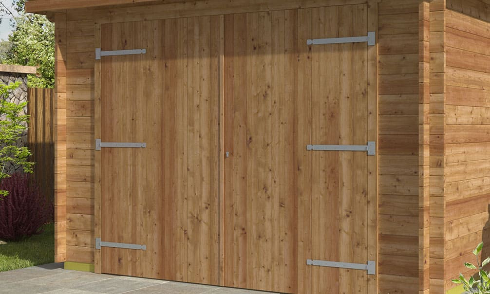 Holz-Doppeltür für Garage kesseldruckimprägniert ohne Tür
