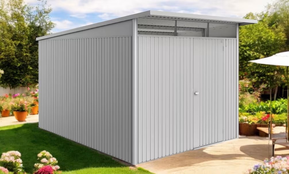Metall-Gartenhaus Avantgarde A8 ECO Biohort – 260x380cm Außenbereich