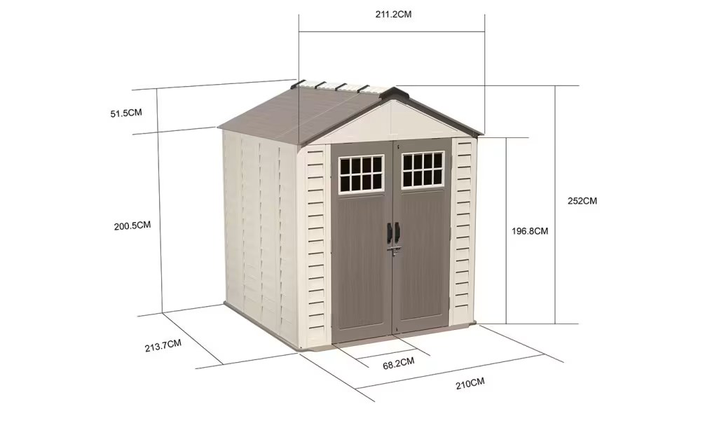 Gartenhaus Polypropylen-Kunststoff 24.9mm 4.49m2 Cork + Boden – Bild 2