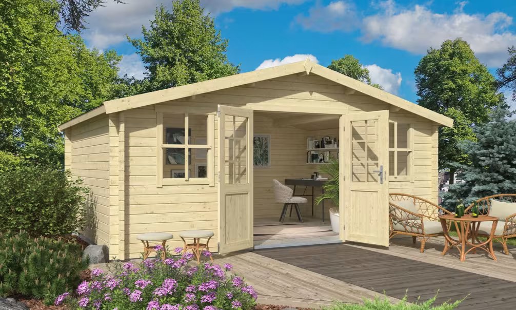 Gartenhaus CAHORS LM 44 mm – 17,38m² Innenraum 490×370 cm 44mm