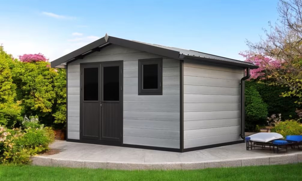 Verbundwerkstoff-Gartenhaus Matala, Satteldach, 3.7×2.9m, 10,73m² – Bild 2