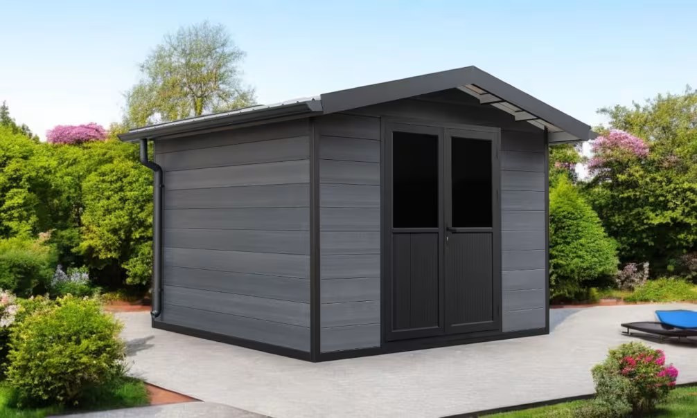 Verbundwerkstoff-Gartenhaus Fodele, Satteldach, 2.9×2.9m, 8,41m² – Bild 2