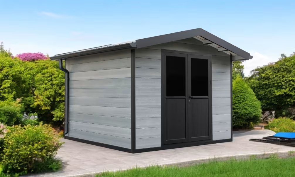 Verbundwerkstoff-Gartenhaus Fodele, Satteldach, 2.9×2.9m, 8,41m² – Bild 3
