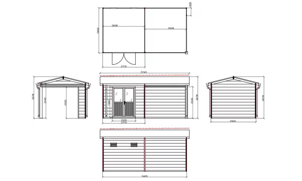 Verbundwerkstoff-Gartenhaus Milina, Satteldach, 6x3m, Anthrazit, 18m² – Bild 3