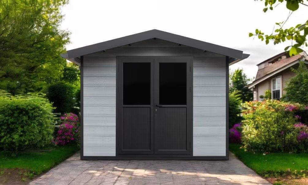Verbundwerkstoff-Gartenhaus Fodele, Satteldach, 2.9×2.9m, 8,41m² – Bild 5