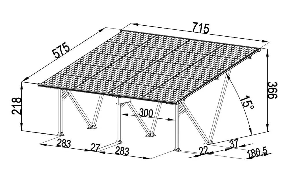 Freistehender Aluminium-Carport Sunlit für 20 Solarmodule – Bild 2