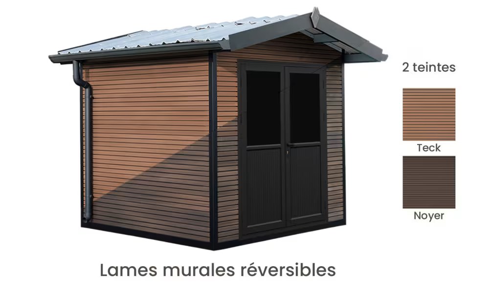 Verbundwerkstoff-Gartenhaus Lans, Satteldach, 2.23×2.23m, 4,97m² – Bild 3