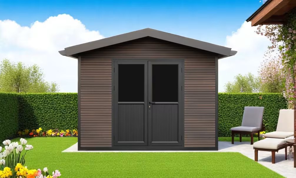 Verbundwerkstoff-Gartenhaus Vassieux, Satteldach, 2.9×2.9m, 8,41m² – Bild 3