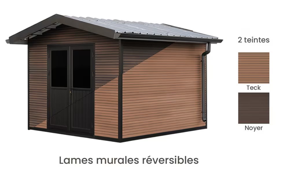 Verbundwerkstoff-Gartenhaus Vassieux, Satteldach, 2.9×2.9m, 8,41m² – Bild 5