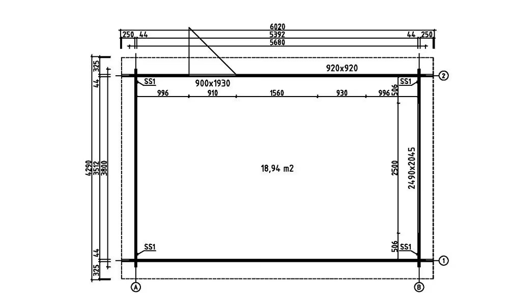 Garage CHAMBERY 44mm – kesseldruckimprägniert CL3 – 18,9m² Innenraum – Bild 2