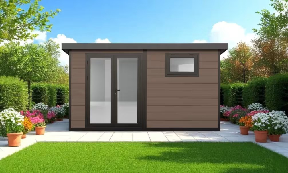 Verbundwerkstoff-Gartenhaus Valence, Pultdach, 4x3m, 12m² – Bild 5