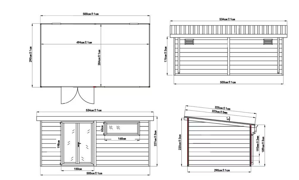Komposit-Gartenhaus Antibes, Pultdach, 5x3m, 15m2 – Bild 5