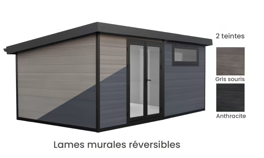 Komposit-Gartenhaus Calais, Pultdach, 5x3m, 15m2 – Bild 4