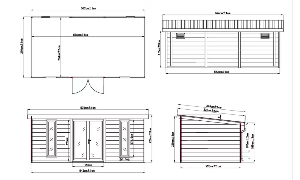Komposit-Gartenhaus Argenteuil, Pultdach, 5.42×2.90m, 15.72m2 – Bild 4